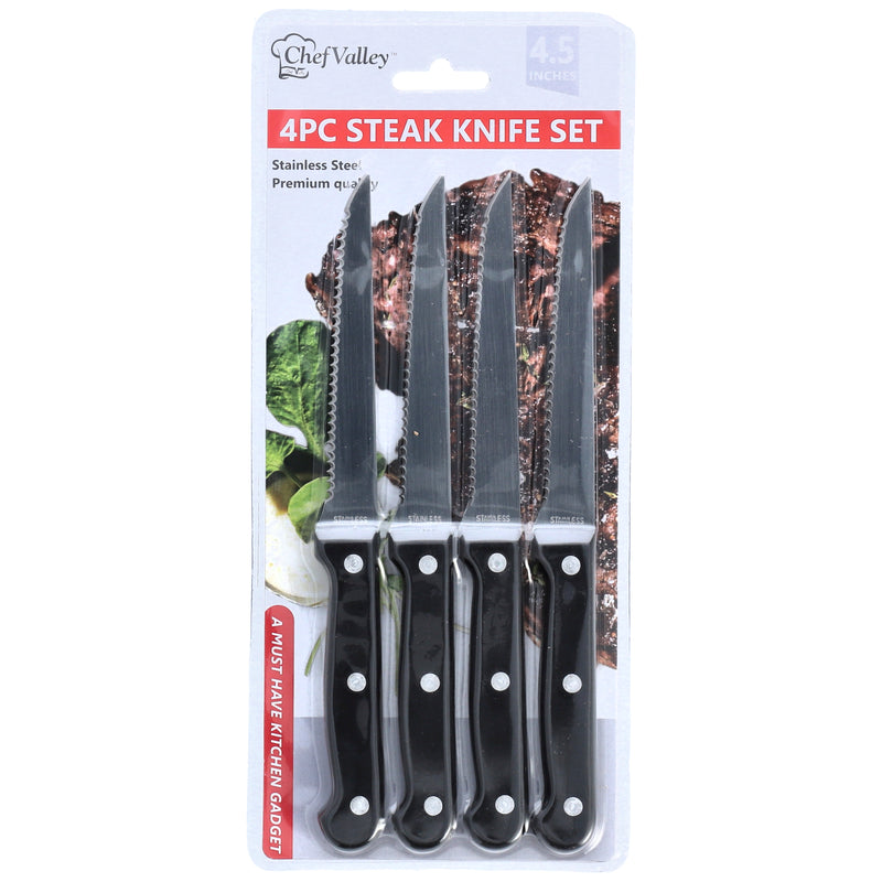 4pk STAINLESS STEAK KNIFE SET