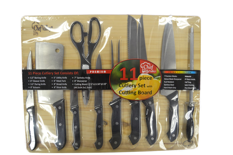11pc CUTLERY SET & CUTTING BOARD