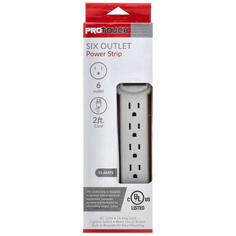 6 OUTLET POWER STRIP 15A SURGE PROTECTOR