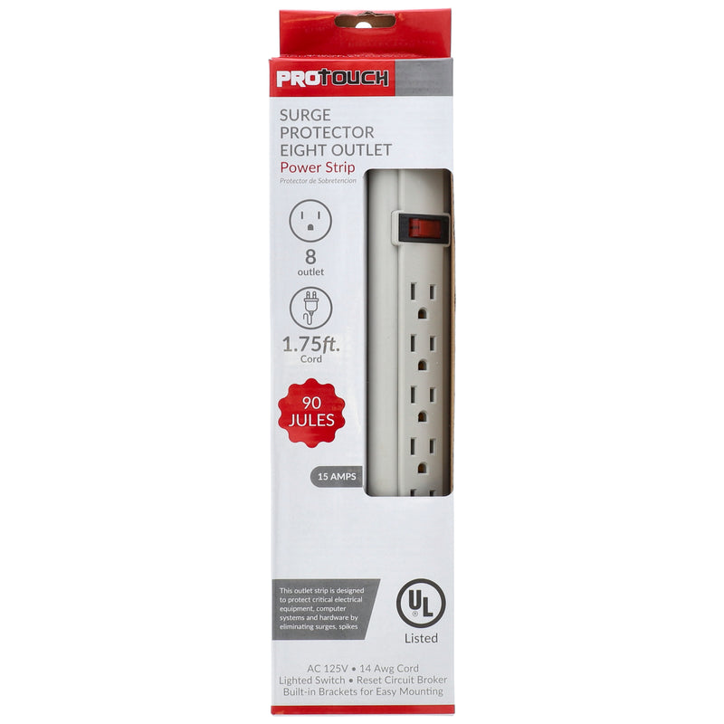 8 OUTLET POWER STRIP 15A SURGE PROTECTOR