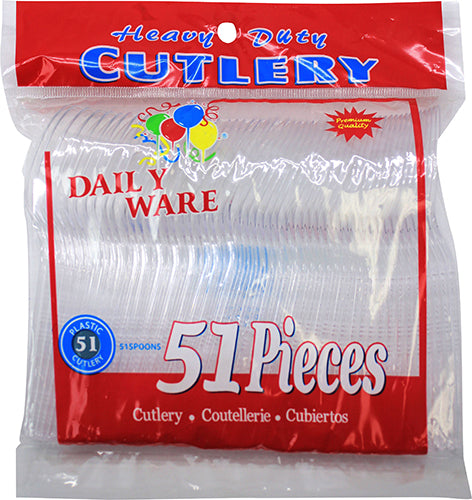 CH80650-51ct CLEAR SPOON HEAVY DUTY CUTLERY