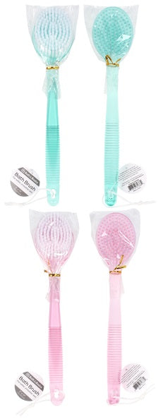 BRISTLE BATH BRUSH WITH PLASTIC HANDLE