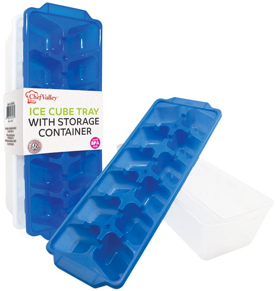 2PC ICE CUBE TRAYS WITH STORAGE BINS
