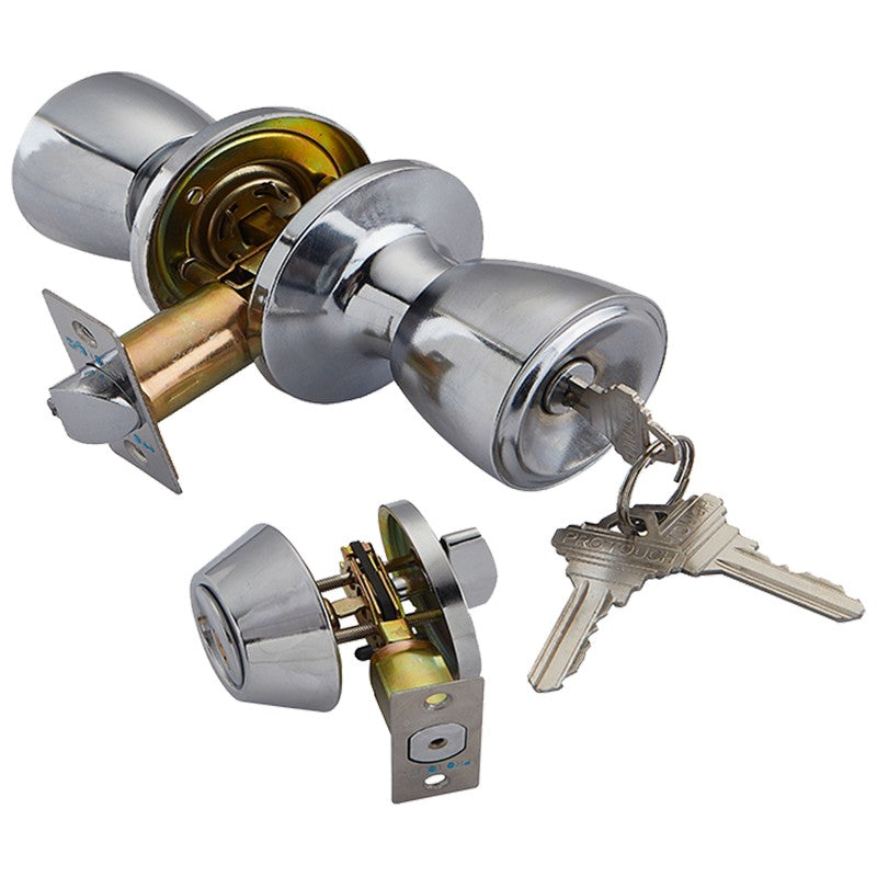 PRO-TOUCH COMBO ENTRANCE LOCKET CHROME PLATED KEYED ALIKE