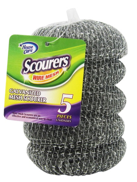 5PC GALVANIZED MESH WIRE SCOURER