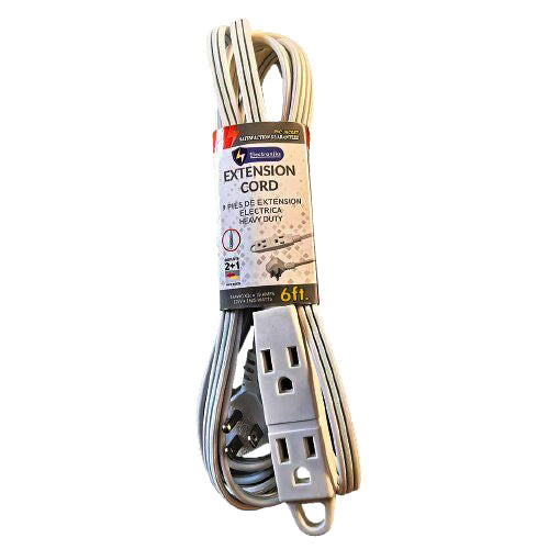6' 3 WAY EXTENSION CORD FLAT PLUG
