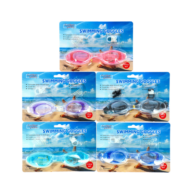 UNISEX-ADULT SWIM GOGGLE 3PCS SET