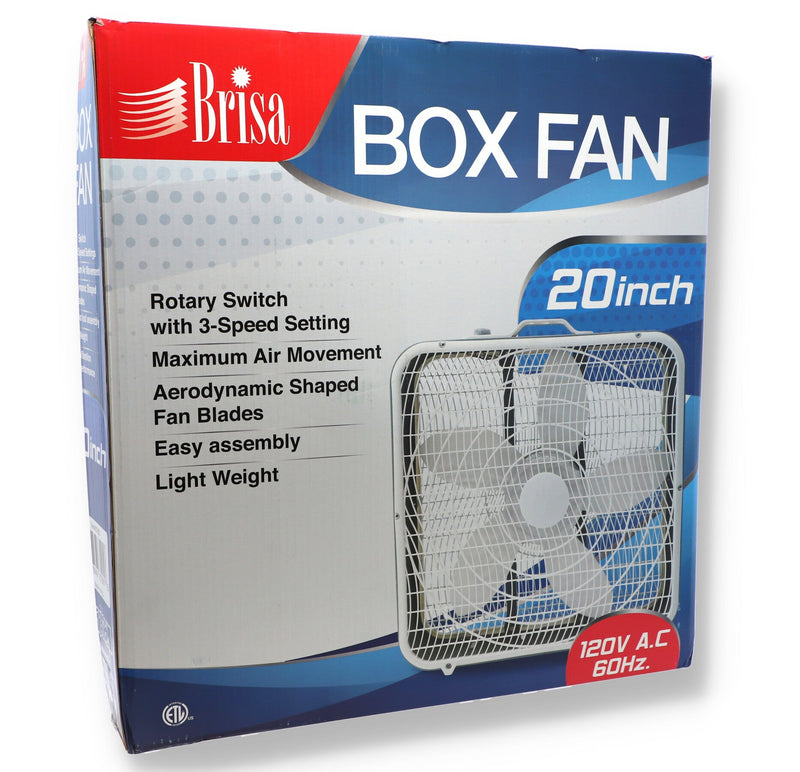 BRISA 20'' BOX FAN 3 SPEED ROTARY SWITCH C ETL