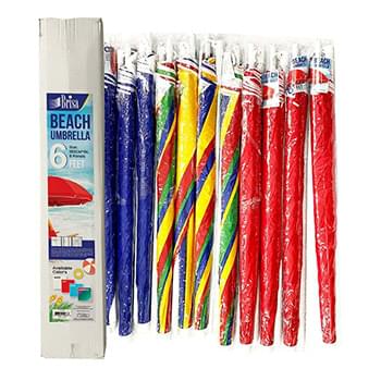 6'' BEACH UMBRELLA 4 ASST'D COLORS