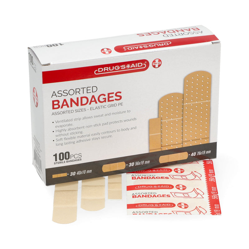 100ct DRUGS AID BANDAGE ASSORTMENT
