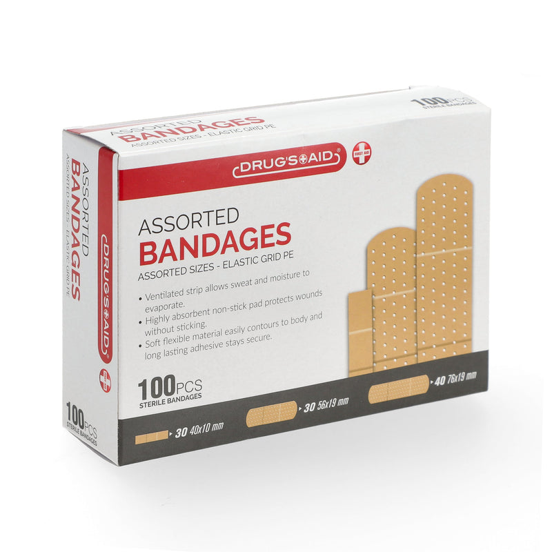 100ct DRUGS AID BANDAGE ASSORTMENT