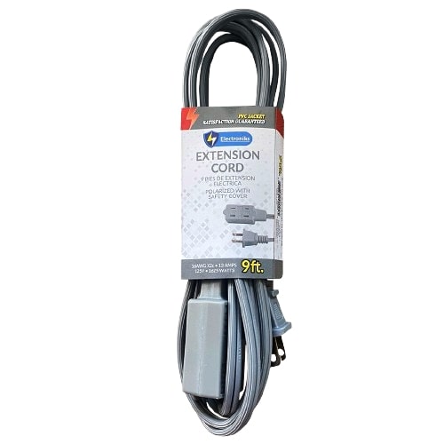 9' 16/2 GREY EXTENSION CORD