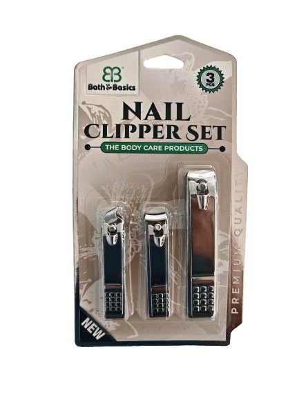 BATH-BASICS 3PCS NAIL CLIPPER SET