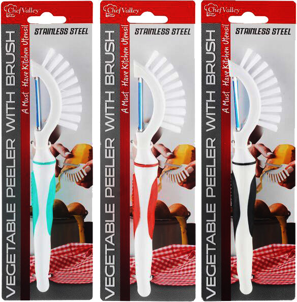 8'' STAINLESS VEGETABLE PEELER w/BRUSH
