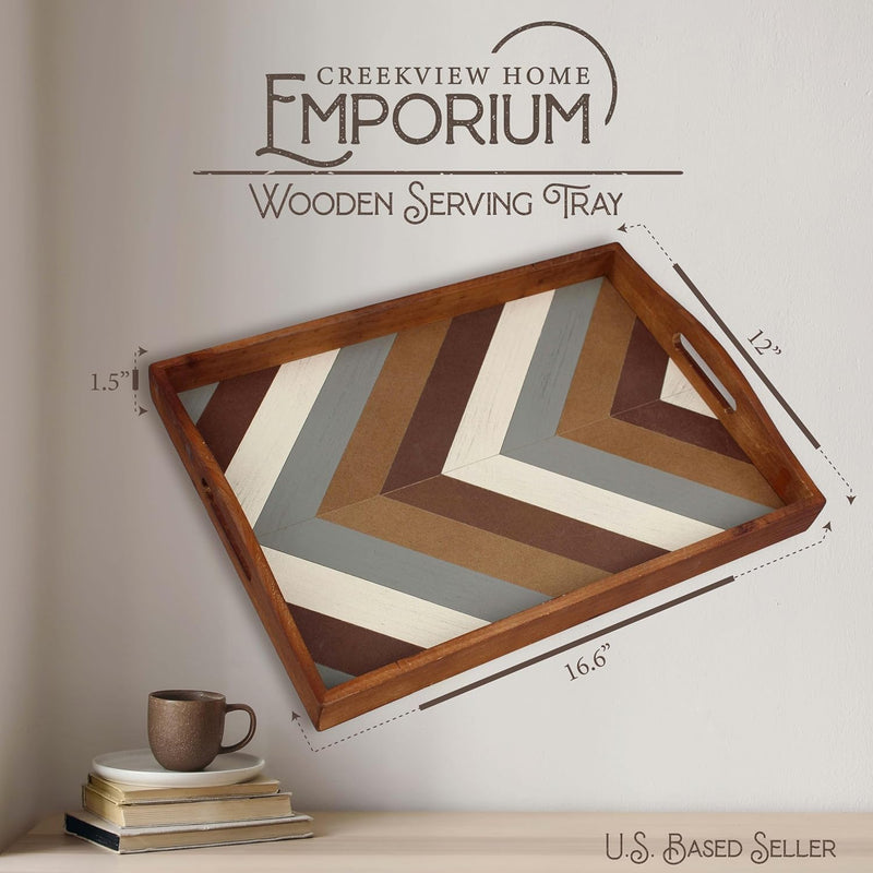 CREEKVIEW WOOD SERVING TRAY 14.5x12x1.5''