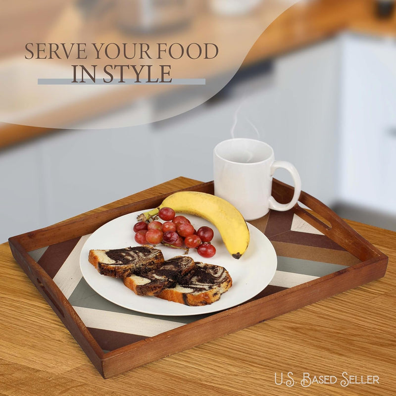 CREEKVIEW WOOD SERVING TRAY 14.5x12x1.5''