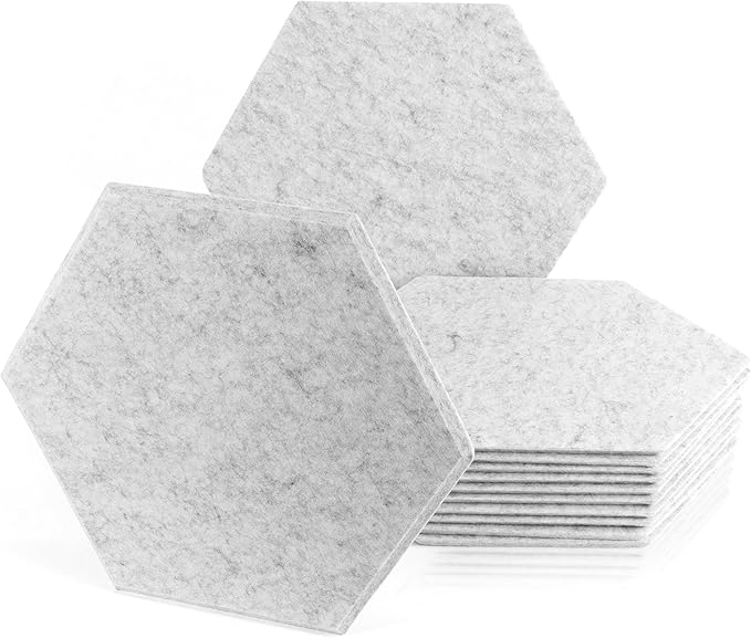 CREEKVIEW 12PK HEXAGON ACOUSTIC NOISE ABSORPTION PANELS 12x14''