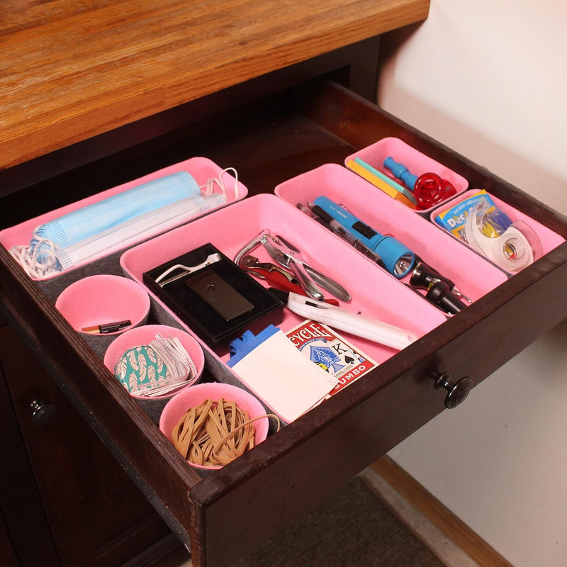 CREEKVIEW 8PC FELT BASKET ORGANIZER BINS