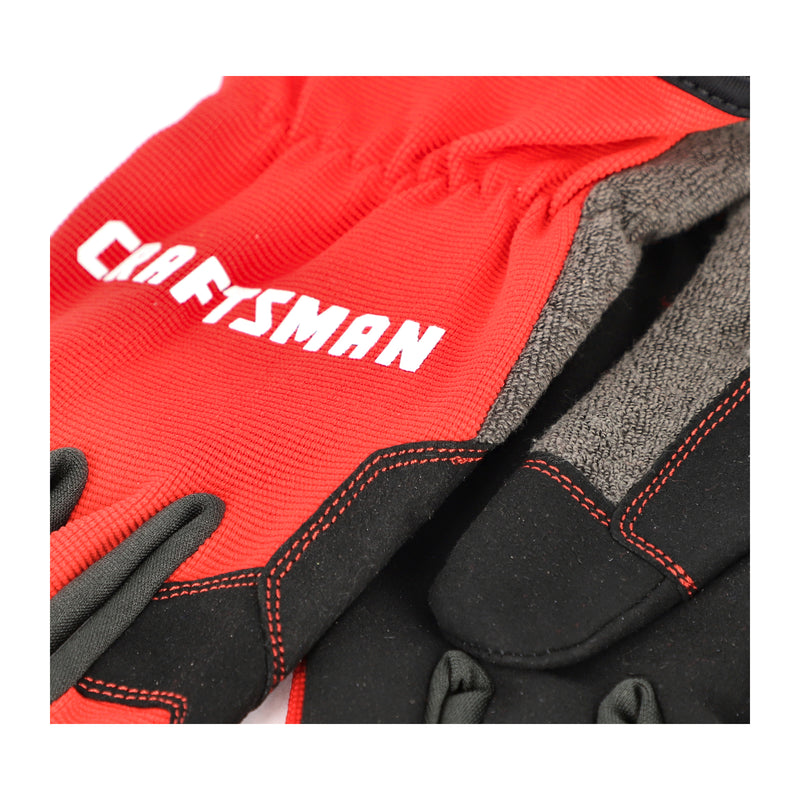 CRAFTSMAN RED UTILTY SPEED CUFF WORK GLOVES LARGE