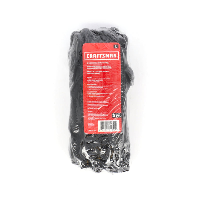 CRAFTSMAN 5 PAIR LARGE FOAM NITRILE GLOVES
