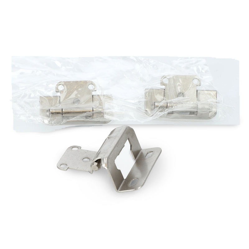 1/2 '' (13mm) Overlay Self Closing Partial Wrap Satin Nickel Cabinet Hinge - Bulk Pack