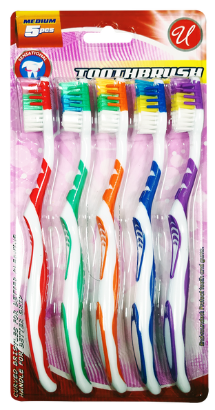 5PK TOOTHBRUSH MEDIUM VALUE PACK