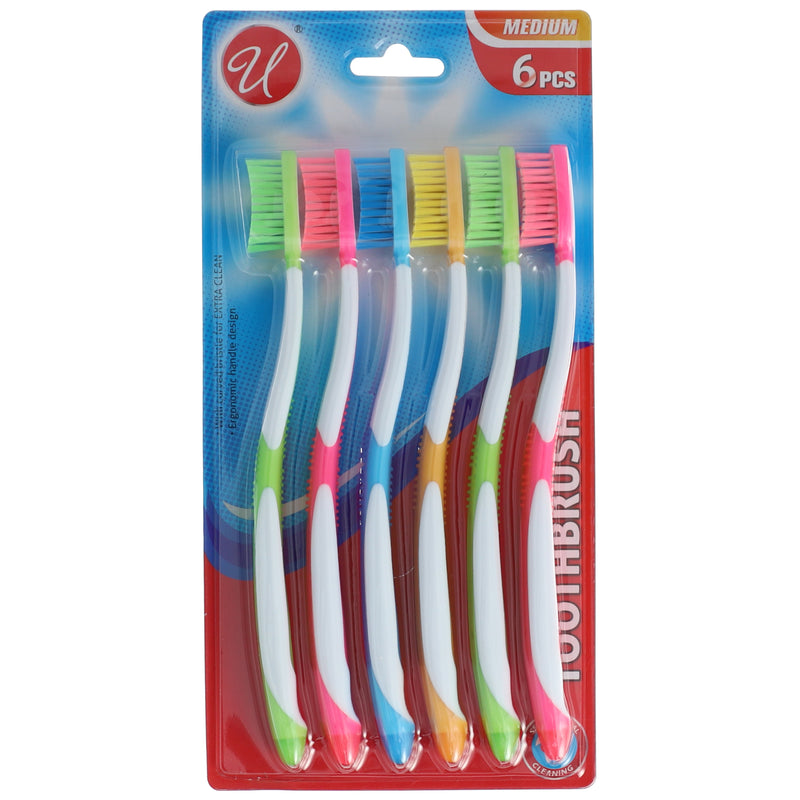 6PK TOOTHBRUSH MEDIUM