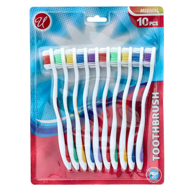 10pc VALUE PACK TOOTHBRUSH MEDIUM BRISTLE