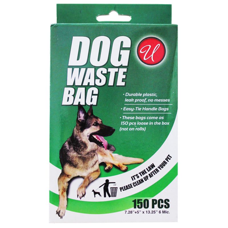 150ct DOG WASTE BAGS EASY TIE HANDLES