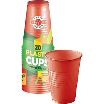 20ct 12oz RED PLASTIC CUPS