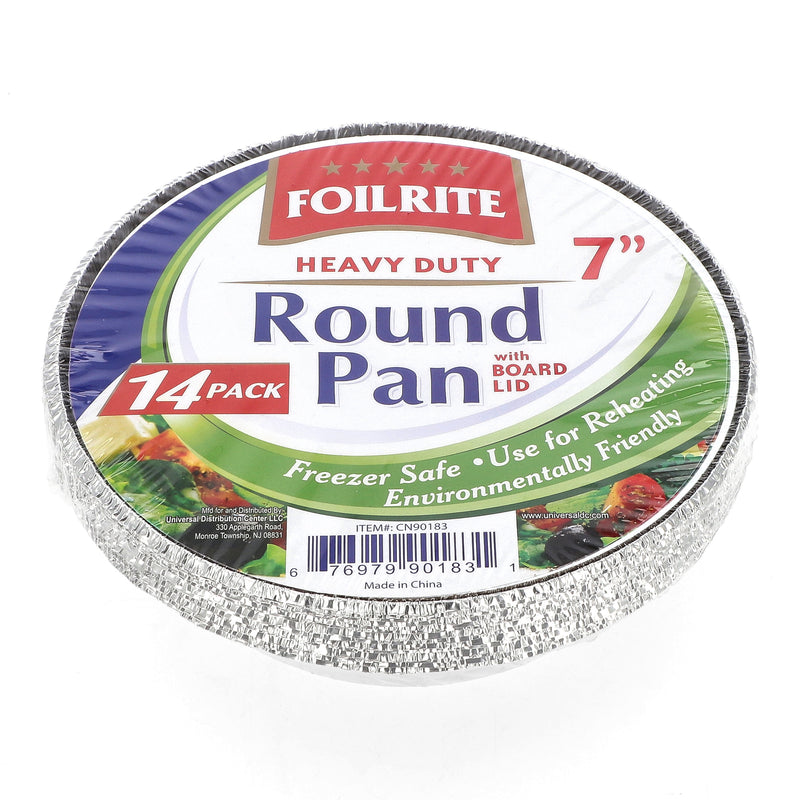 FOILRITE 14PK 7'' ROUND FOIL PAN WITH BOARD LID