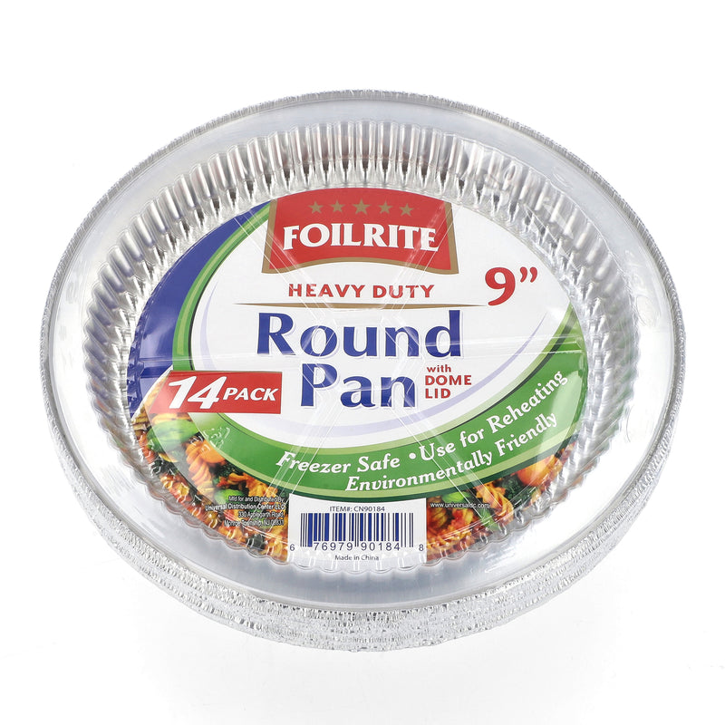 FOILRITE 14pk 9'' ROUND PAN FOIL PAN w/DOME LID