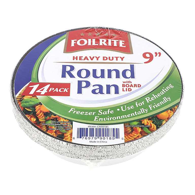 FOILRITE 14PK 9'' ROUND FOIL PAN WITH BOARD LID