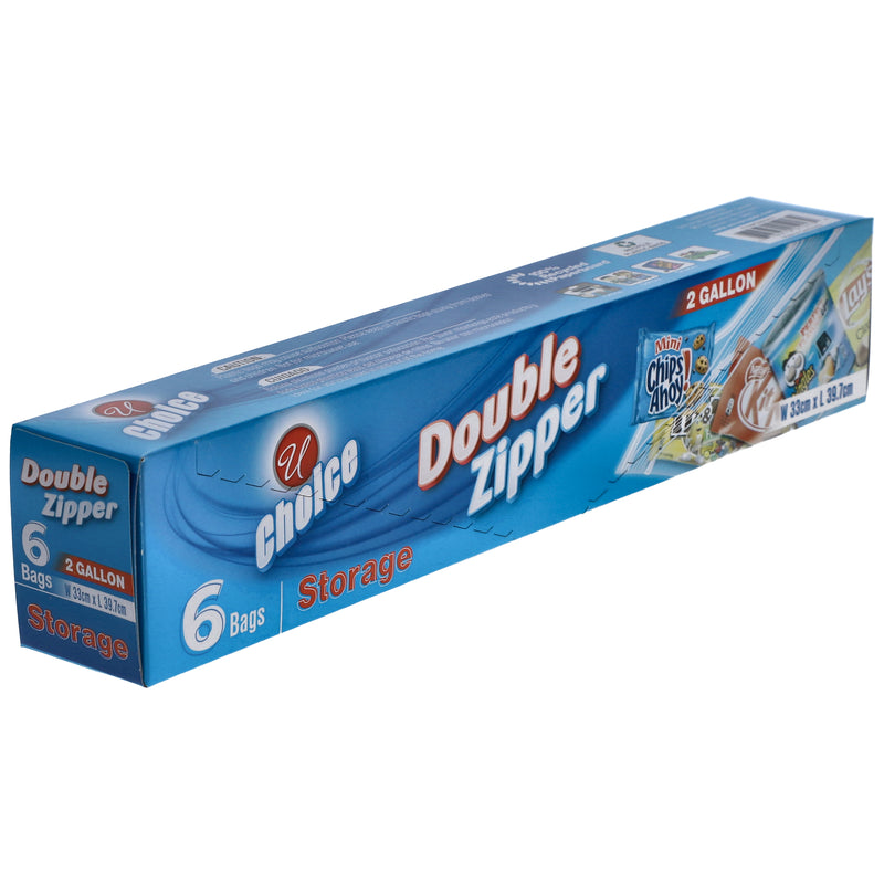 6ct 2gal DOUBLE ZIPPER STORAGE BAGS
