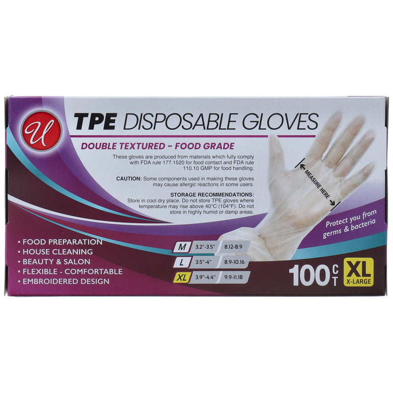 100ct DISPOSABLE GLOVES XLG FOOD GRADE