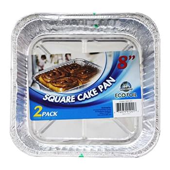 2PK 8'' FOILRIGHT SQUARE CAKE PANS