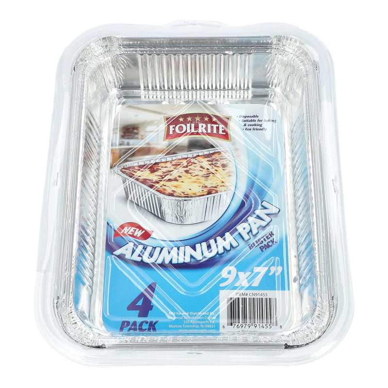 FOILRITE 4PK 9 X 7'' RECTANGULAR PAN WITH BLISTER PACK
