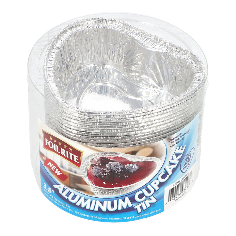 FOILRITE 20PK 3.5'' HEART SHAPED CUP CAKE PANS