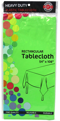 LIME GREEN PLASTIC TABLECOVER 54x108''