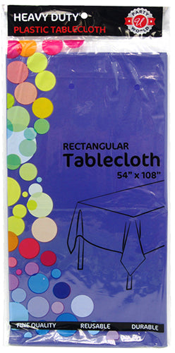PURPLE PLASTIC TABLECOVER 54x108''