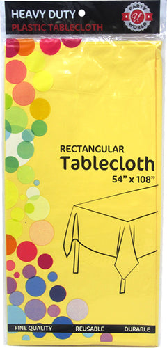 YELLOW PLASTIC TABLECOVER 54x108''