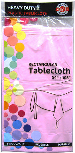 LIGHT PINK PLASTIC TABLECOVER 54x108''