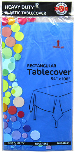 ROYAL BLUE PLASTIC TABLECOVER 54x108''