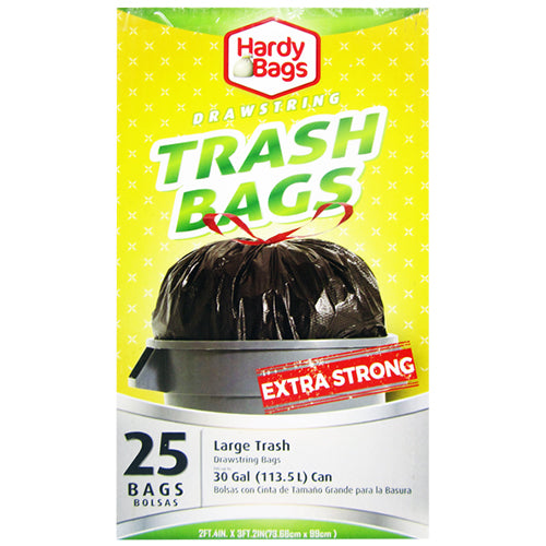 25ct 30gal DRAW STRING TRASH BAGS 28x38''