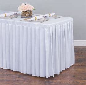 WHITE TABLE SKIRT 29x14''
