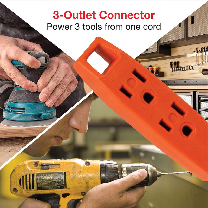 CLEAR POWER 15' 14/3 3 OUTLET EXTENSION CORD WITH CORD STRAP C-ETL-US