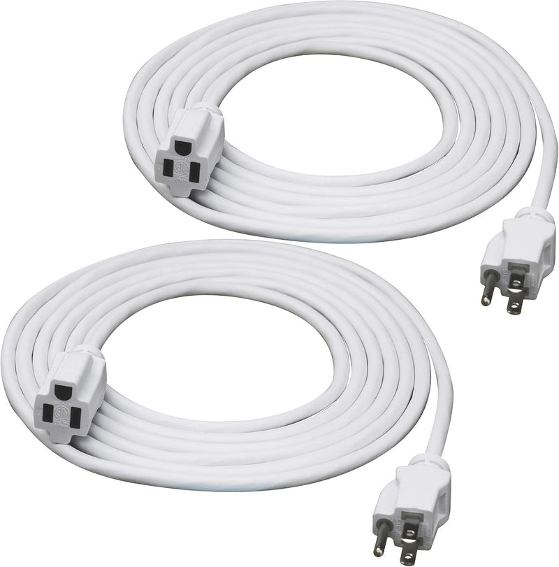 CLEAR POWER 2PK 15' 16/3 WHITE LANDSCAPE EXTENSION CORDS WITH CORD STRAPS C-ETL-US