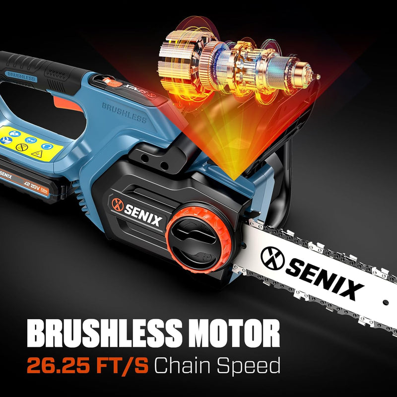SENIX 20V CORDLESS 10'' BRUSHLESS CHAIN SAW BARE TOOL NO BATTERY 8M/S