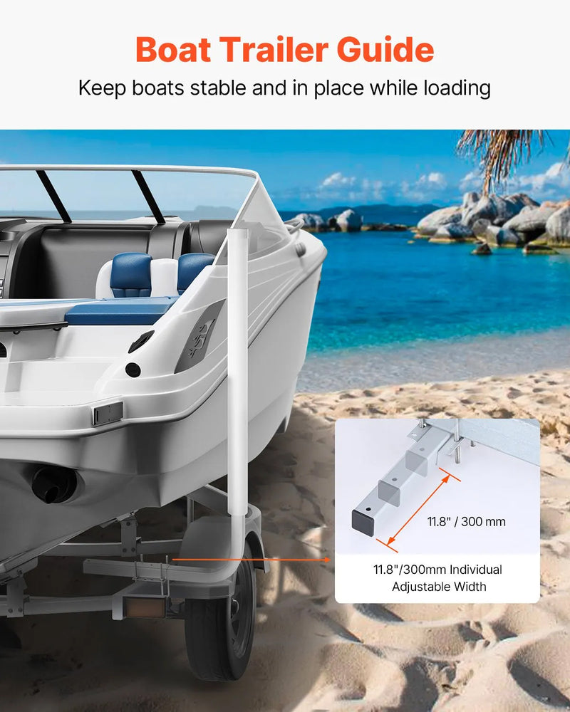VEVOR 2PC 60'' ADJUSTABLE BOAT TRAILER GUIDE POLE KIT WITH HARDWARE & PVC PIPES