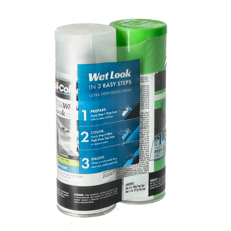 DUPLICOLOR CUSTOM WRAP WET LOOK 2 AEROSOL PREP KIT SAFELINE GREEN